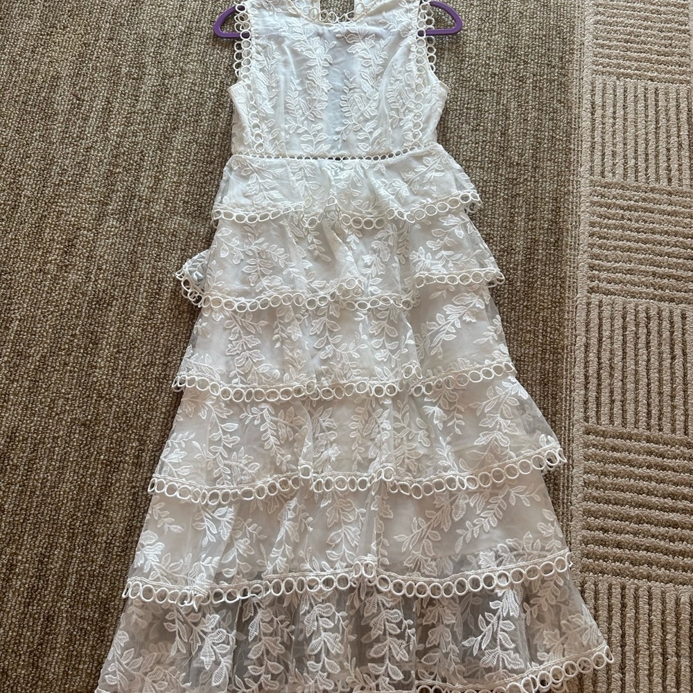 Zimmerman inspired White Lace Tiered Dress